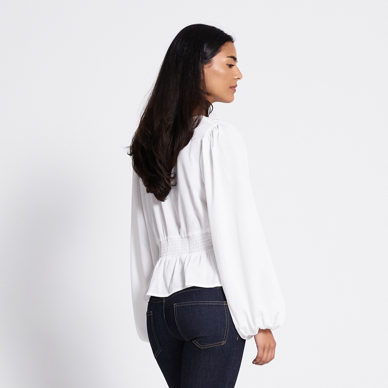 V-neck peplum blouse "Gianna"